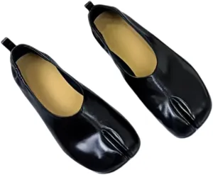 Modern Style Slip-on Tabi Ballet Flats Shoes for Women Genuine Leather Mary Jane Flat Closed Split-Toe Low-Cut Comfort Office Work