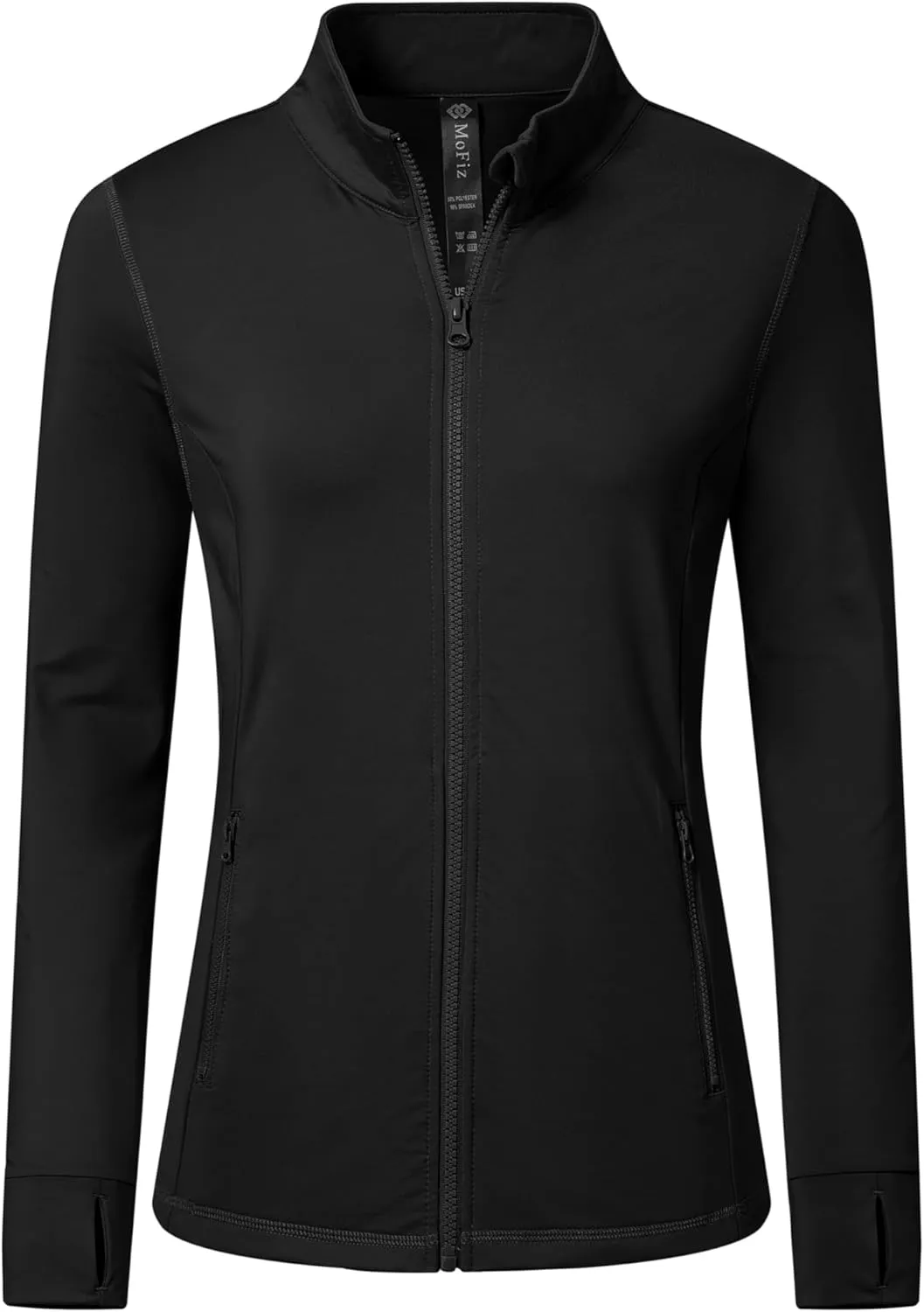 MoFiz Women's Full Zip Hiking Shirt Lightweight UPF 50  Sun Protection Running Jacket Long Sleeve Sports Outdoor Top Pockets
