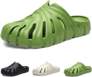 Monstera Slippers, Monstera Leaf Slides, Monstera Pillow Slippers Non-Slip Quick Drying Soft Open Toe Bathroom Sandals Shower Slippers Monstera Slides for Women and Men (US12, Green)