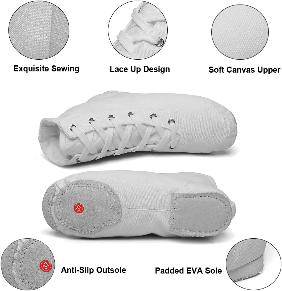 MSMAX Jazz Dance Shoes for Girls Lace-up Dancing Ballet Boots Sneakers for Boys