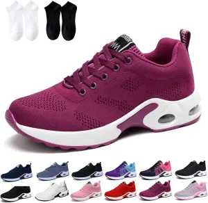 Musabela Orthopedic Sneakers for Women, Breathable Wide Toe Box Sneaker, Air Cushion Slip-On Platform Sneakers
