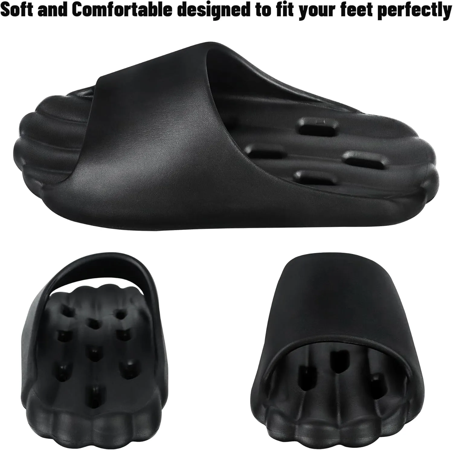 Non-Slip Quick-Dry Shower Sandals with Holes | Lightweight EVA Slippers for Women & Men | Indoor/Outdoor Pool, Beach, Spa & Home Use