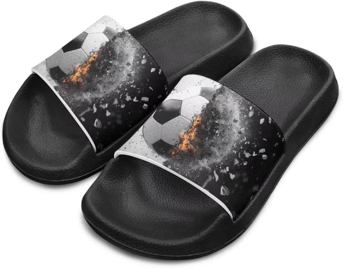Novelty Patten Kids Cloud Slides Sandals Sports Ball Indoor House Slippers Tractor Print Shower Shoes for Boys Girls Comfort Footbed Slipper Open Toe Outdoor Sandal