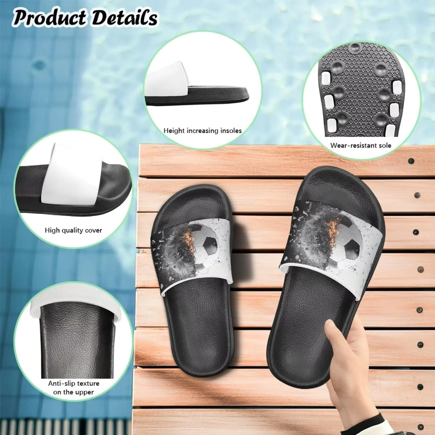 Novelty Patten Kids Cloud Slides Sandals Sports Ball Indoor House Slippers Tractor Print Shower Shoes for Boys Girls Comfort Footbed Slipper Open Toe Outdoor Sandal