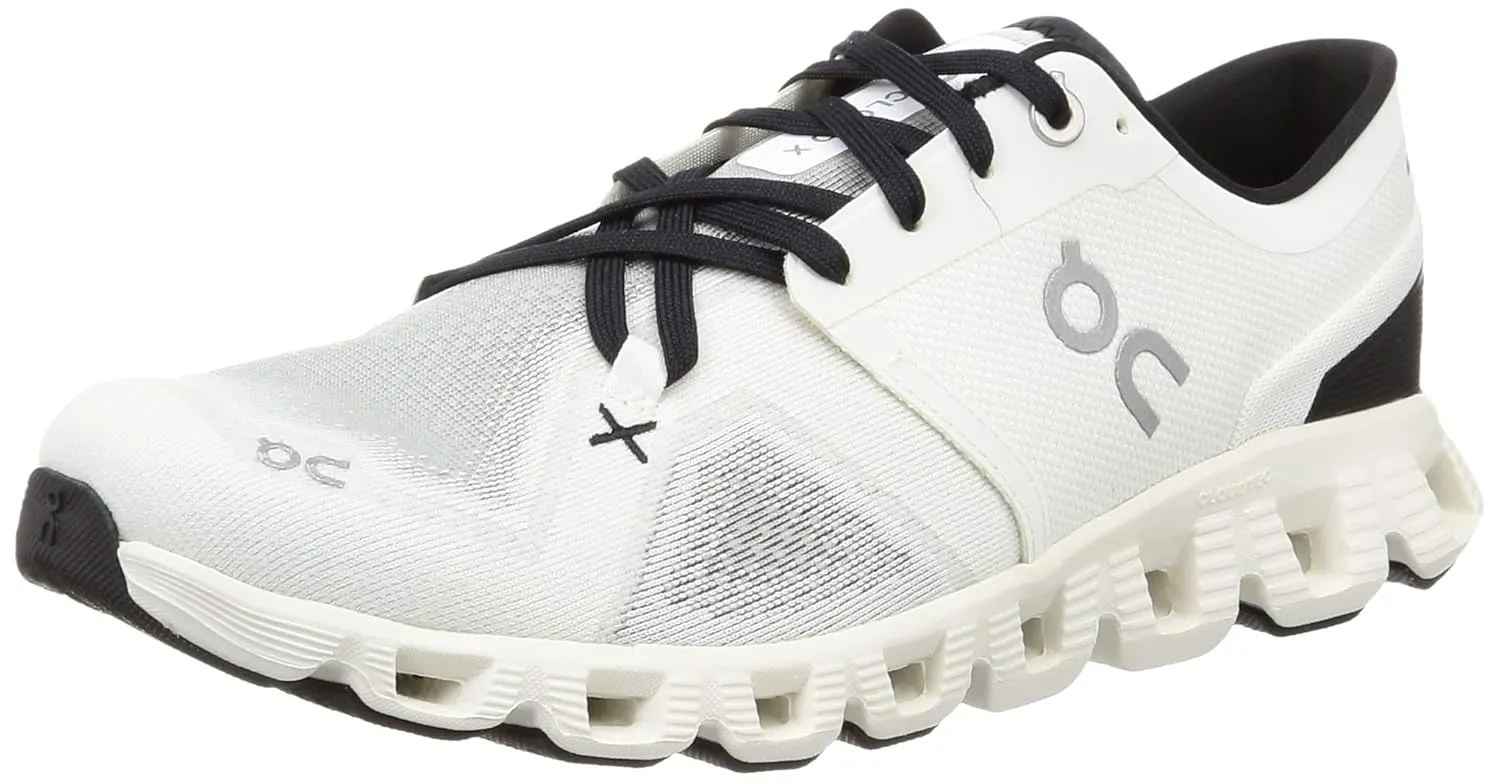 On Men's Cloud X 3 Sneakers, Ivory/Black, 12 Medium US