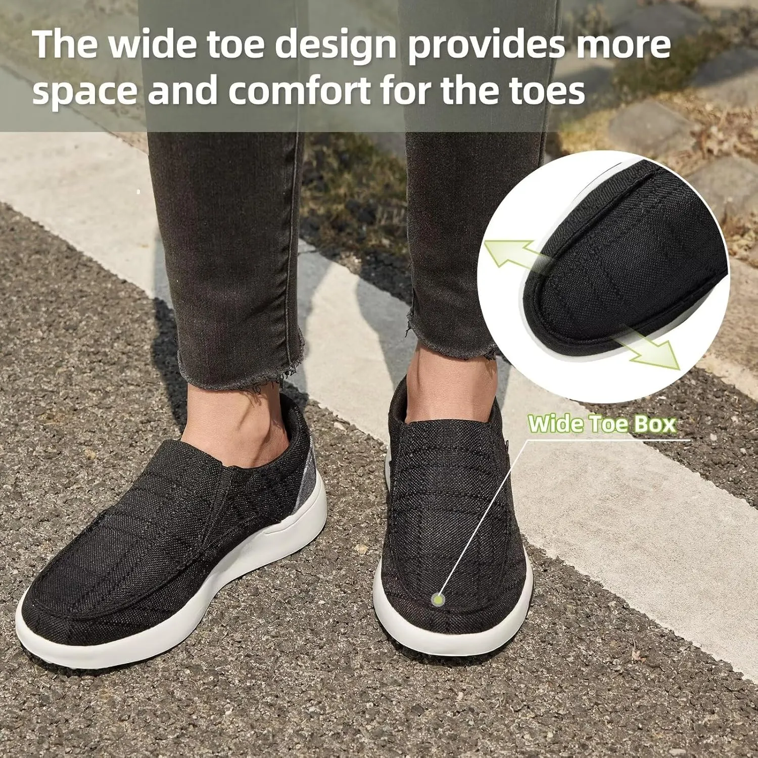 OrthoComfoot Women's Orthopedic Comfortable Walking Shoes, Casual Arch Support Slip-On Shoes for Plantar Fasciitis, Breathable Orthotic Loafers for Foot and Heel Pain Relief