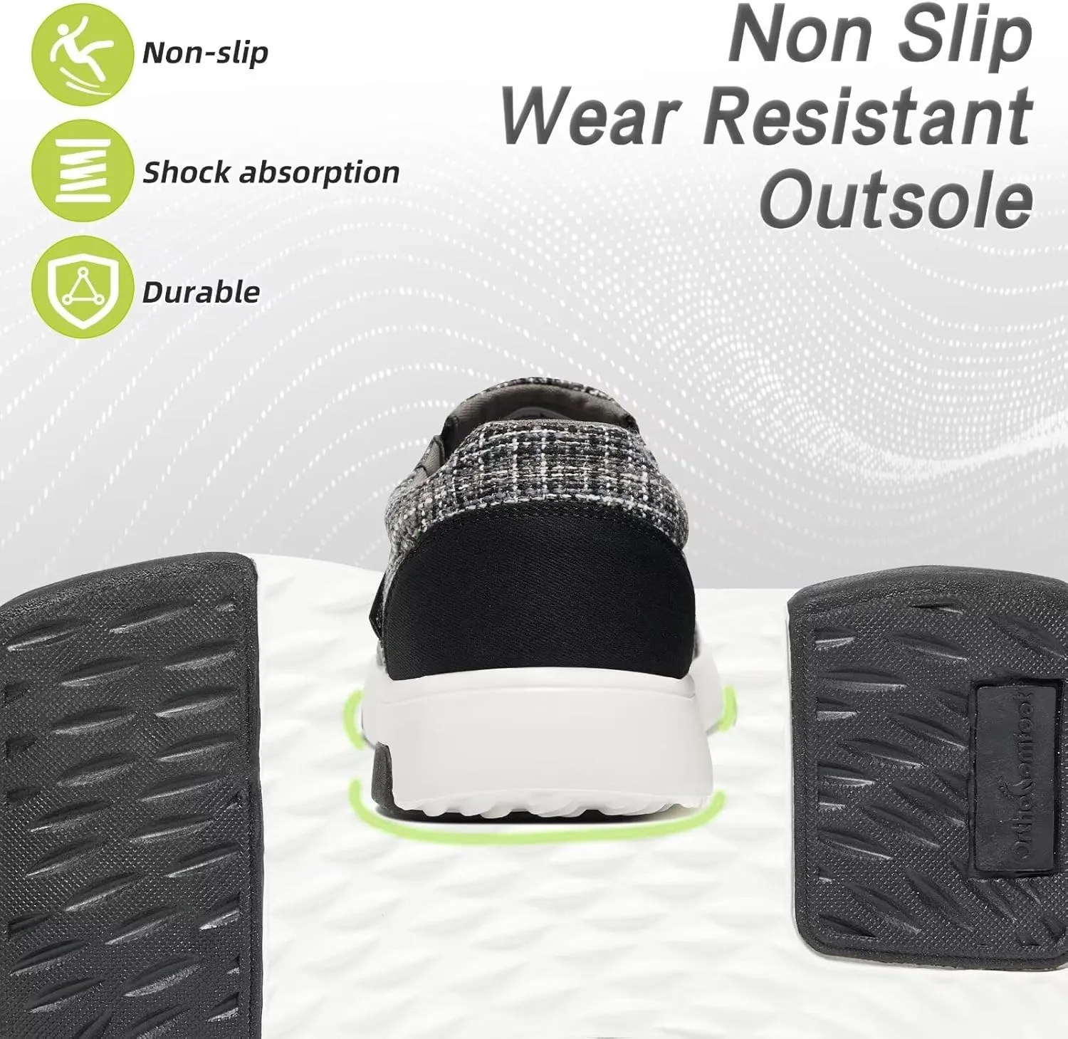 OrthoComfoot Women's Orthopedic Comfortable Walking Shoes, Casual Arch Support Slip-On Shoes for Plantar Fasciitis, Breathable Orthotic Loafers for Foot and Heel Pain Relief