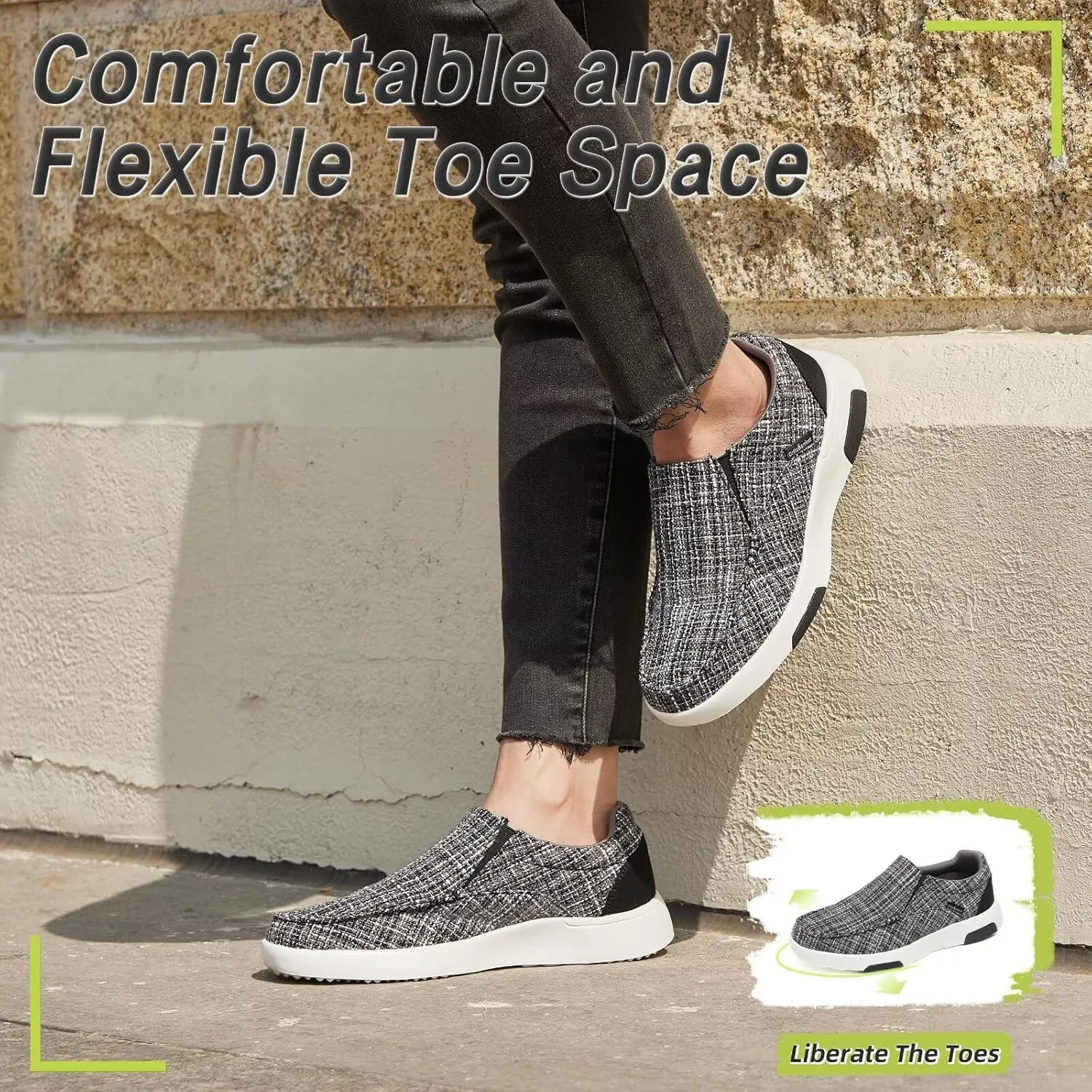 OrthoComfoot Women's Orthopedic Comfortable Walking Shoes, Casual Arch Support Slip-On Shoes for Plantar Fasciitis, Breathable Orthotic Loafers for Foot and Heel Pain Relief