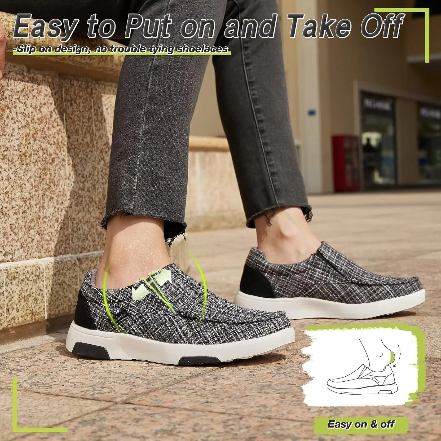 OrthoComfoot Women's Orthopedic Comfortable Walking Shoes, Casual Arch Support Slip-On Shoes for Plantar Fasciitis, Breathable Orthotic Loafers for Foot and Heel Pain Relief