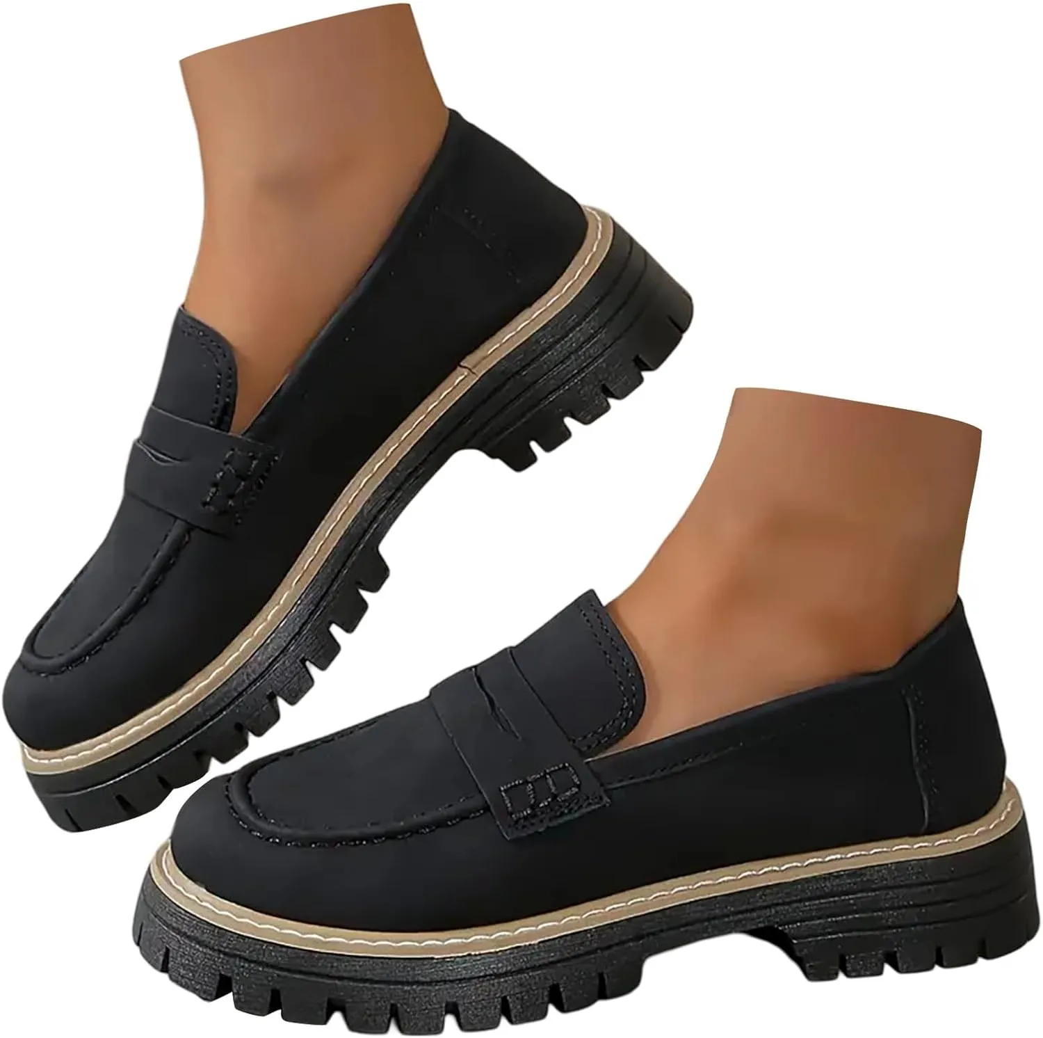 Orthoture-Orthopedic Platform Loafers,Wide Toe Lightweight Casual Comfort Shoes,Slip-On Suitable for All Foot Shapes