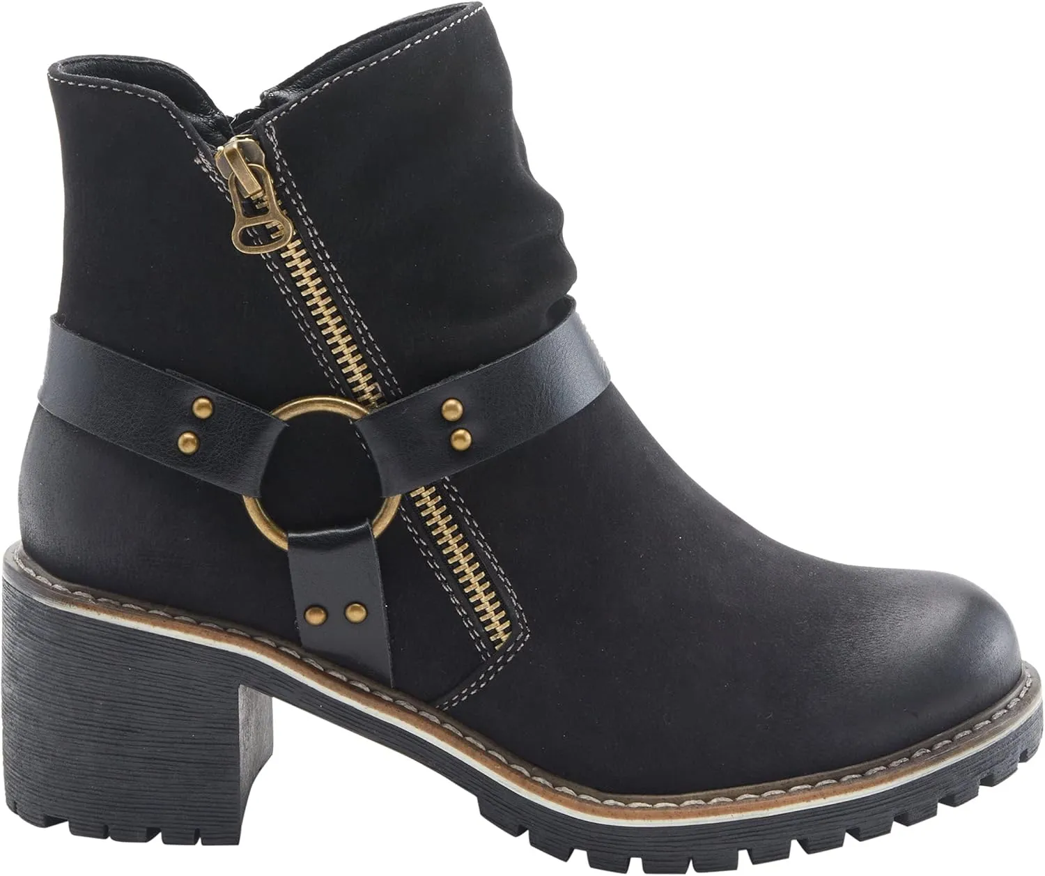PATRIZIA Spring Step Firewood Booties for Women - Ladies Ankle Boots with Zipper Closure - Vegan Leather Womens Boots for Outdoor