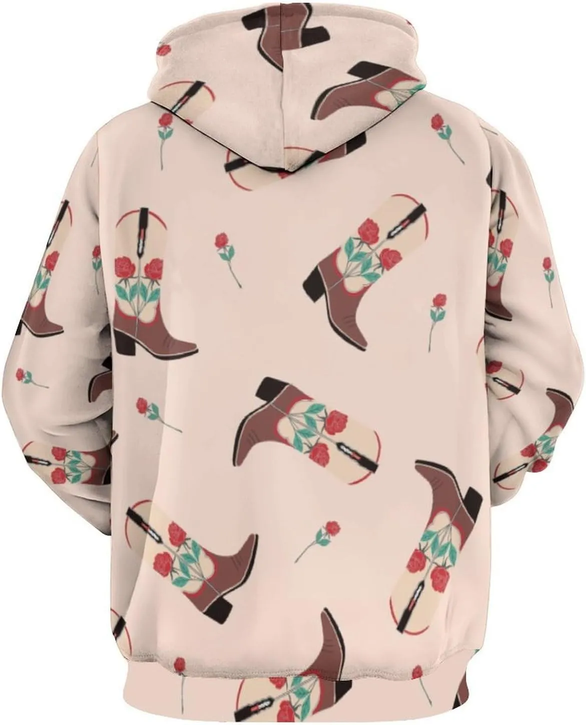 Pink Cowgirl Boots And Hats Hoodies for Men Cartoon Cowboy Womens Mens Sweatshirt