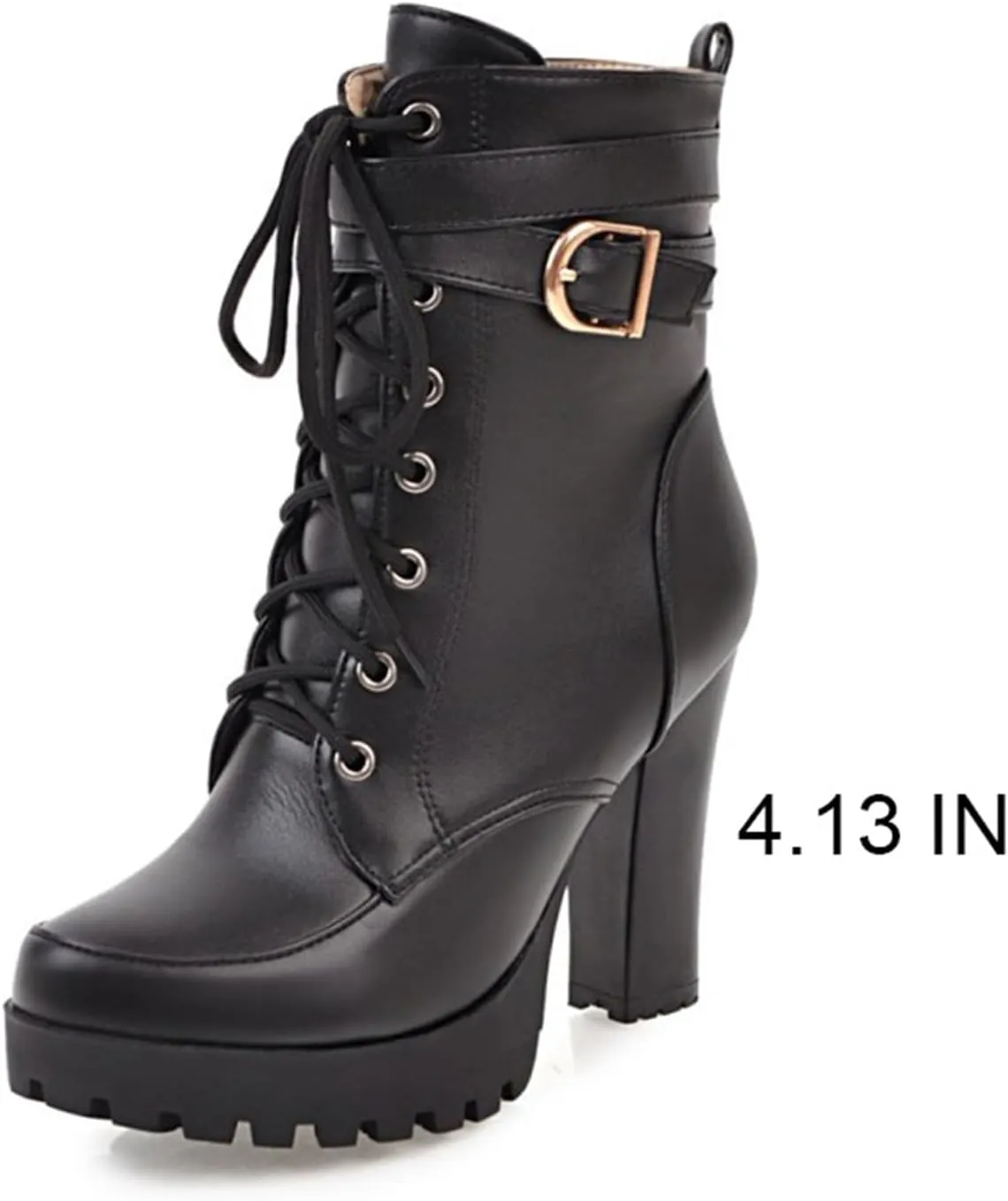 Platform Boots For Women Black Chunky Boot Goth Ankle Booties Bead Lace Lolita Dress Shoes With Zipper