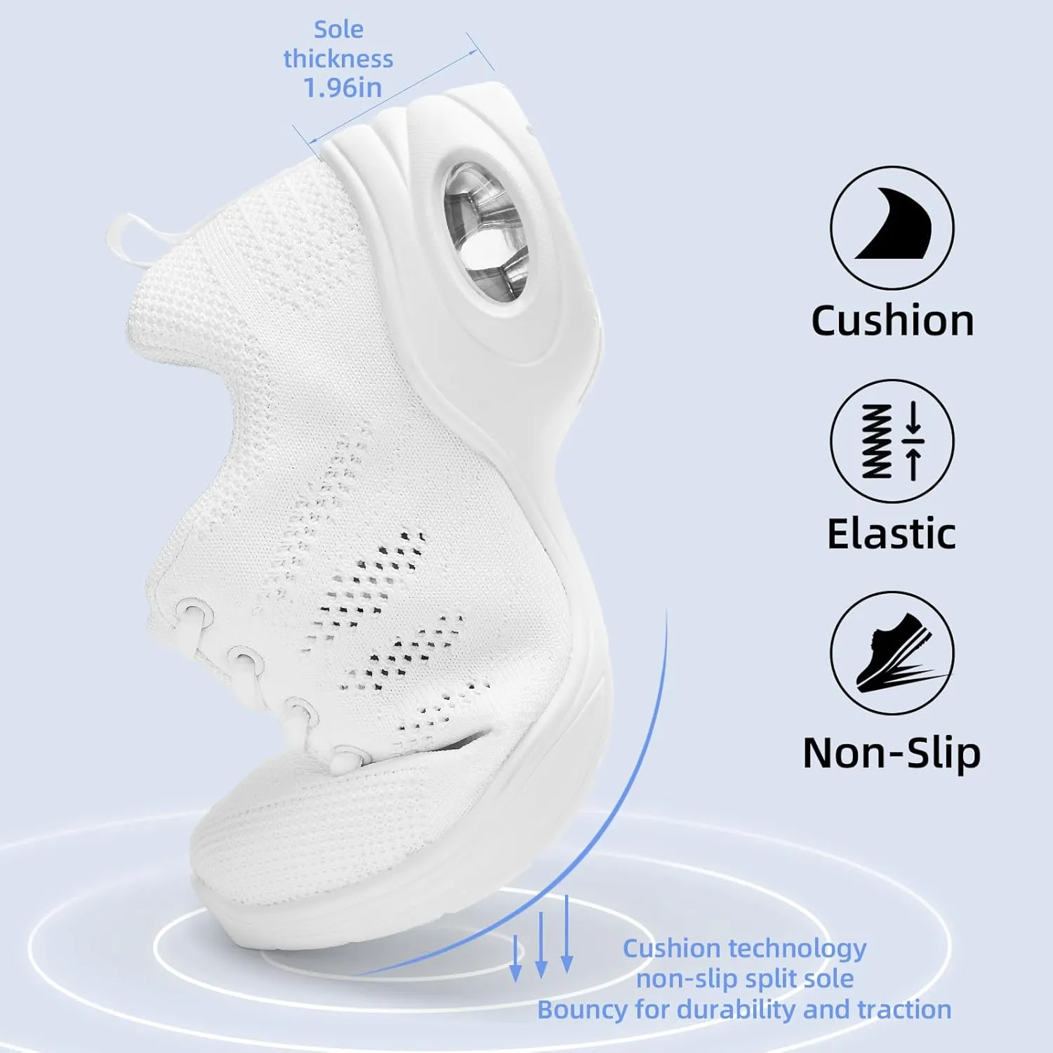 PPQ Women's Jazz Shoes Lace-up Sneakers Modern Dance Shoes Air Cushion Platform Walking Dance Shoes