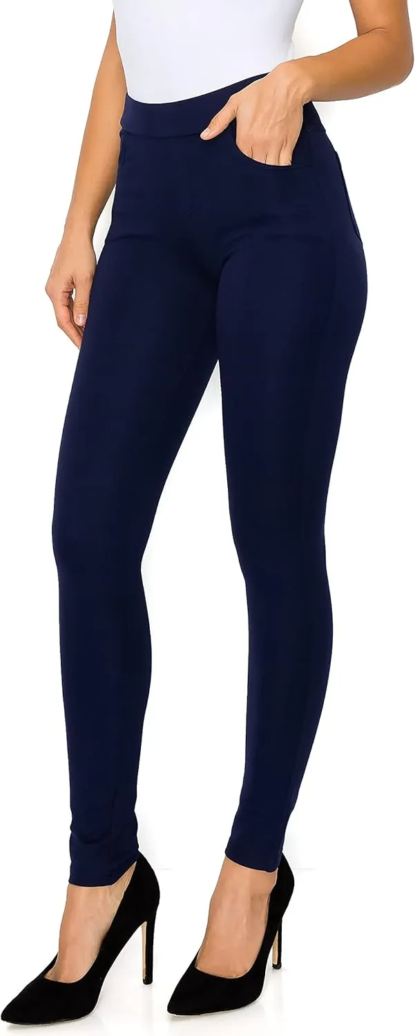 Prolific Health Women's Pull-On Ponte Pants – High Waist Slim or Flared Trousers with Tummy Control for Work or Casual Wear