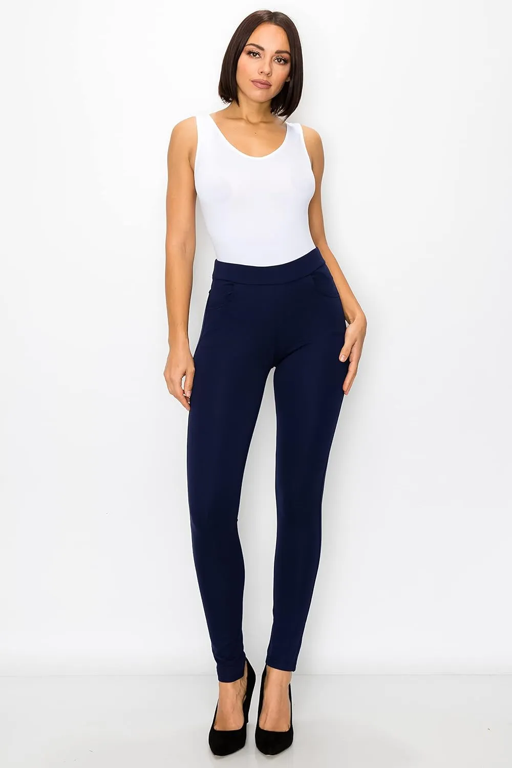 Prolific Health Women's Pull-On Ponte Pants – High Waist Slim or Flared Trousers with Tummy Control for Work or Casual Wear