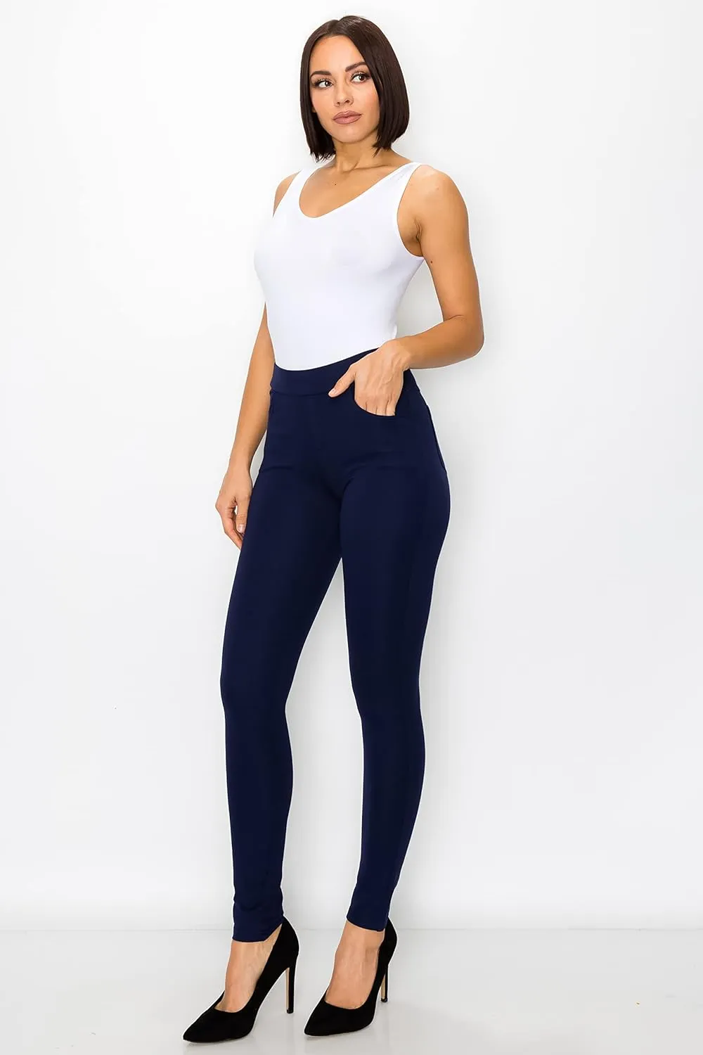 Prolific Health Women's Pull-On Ponte Pants – High Waist Slim or Flared Trousers with Tummy Control for Work or Casual Wear