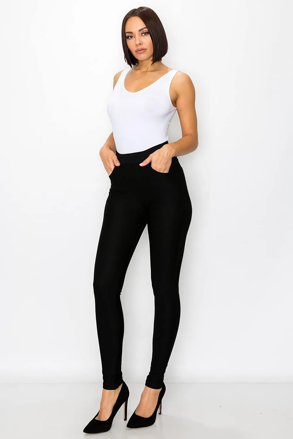 Prolific Health Women's Pull-On Ponte Pants – High Waist Slim or Flared Trousers with Tummy Control for Work or Casual Wear