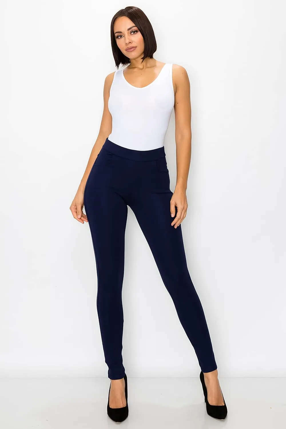 Prolific Health Women's Pull-On Ponte Pants – High Waist Slim or Flared Trousers with Tummy Control for Work or Casual Wear