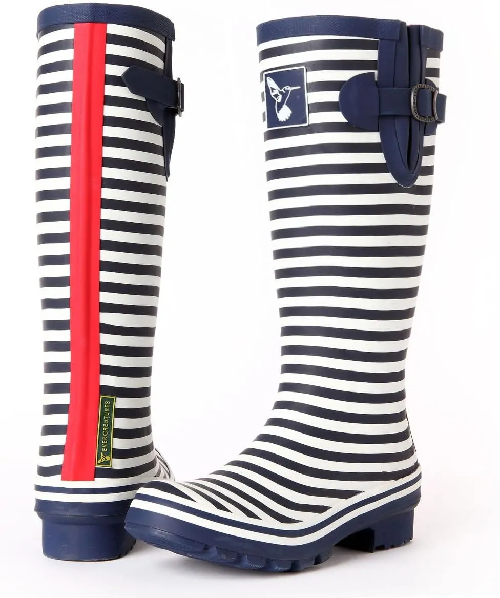 Rain Boots For Women Waterproof Boots Garden Shoes Outdoor Use with Comfortable Insole Knee High Rubber Rain Boot Gumboots Rain Footwear Wellies