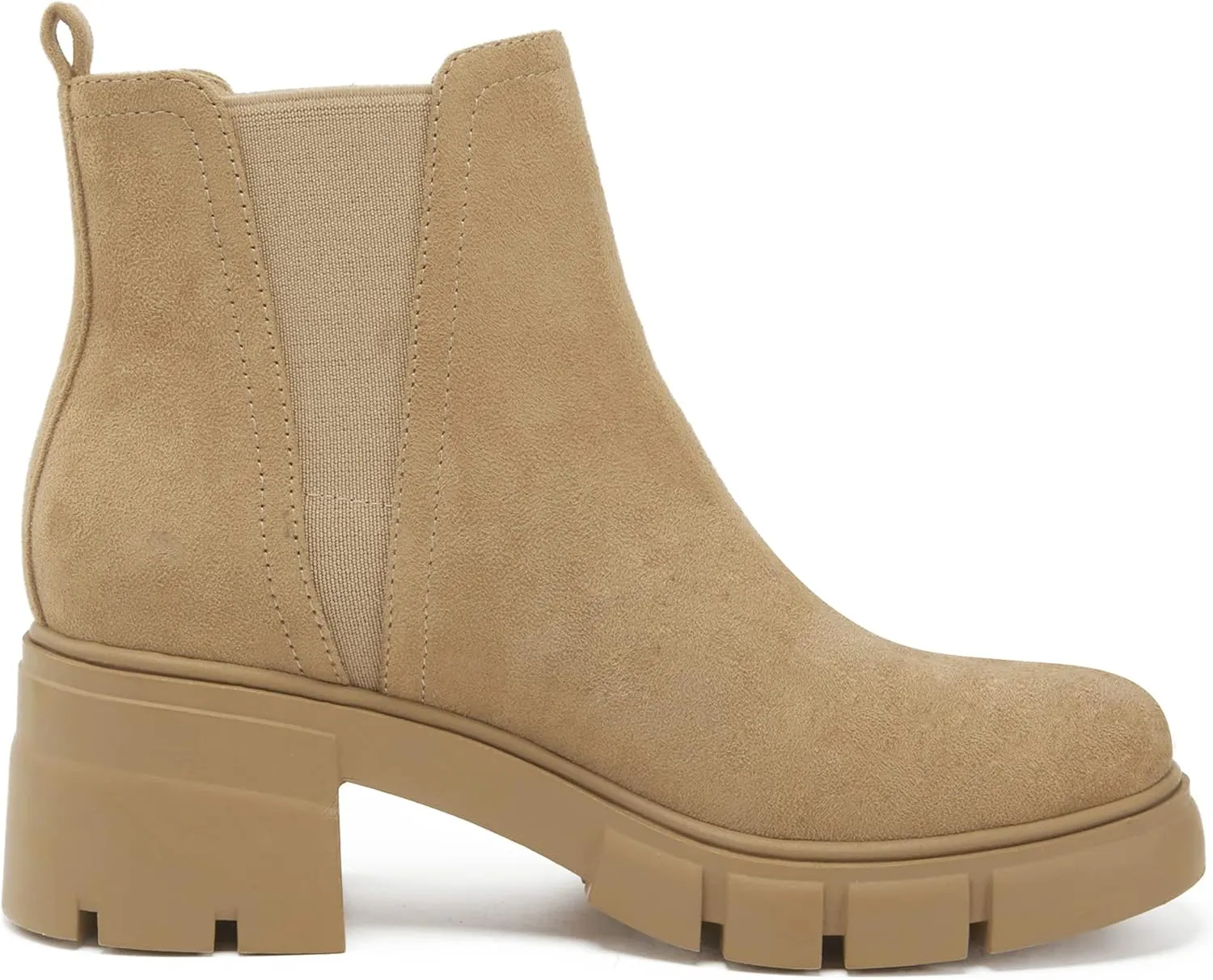 REDTOP Women's Chelsea Boots Elastic Chunky Block Heel Platform Lug Sole Ankle Booties