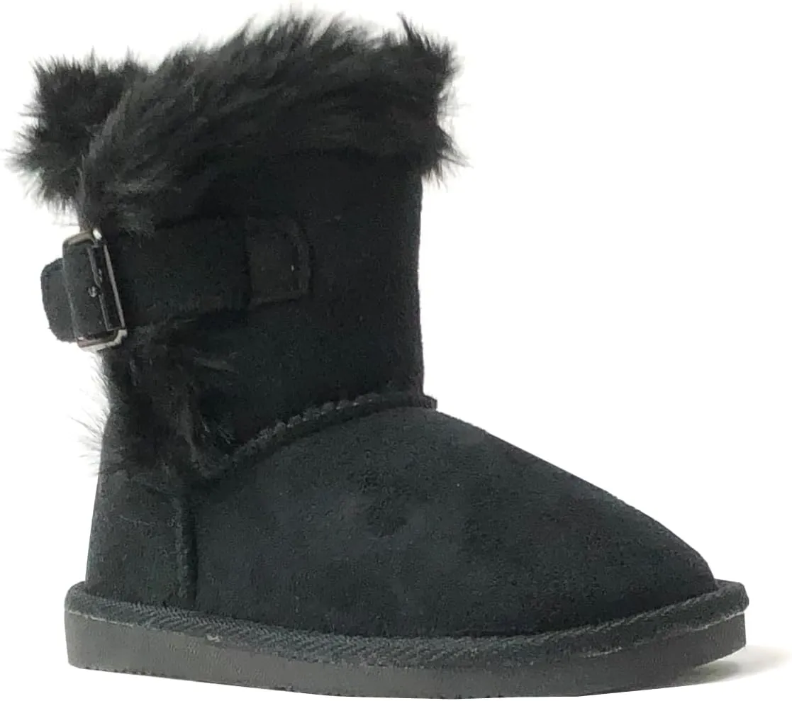 REDVOLUTION Kids Boots Toddler Girls Cute Butterfly Bow | PomPom PU leather Boot (Toddler/Small Kid)