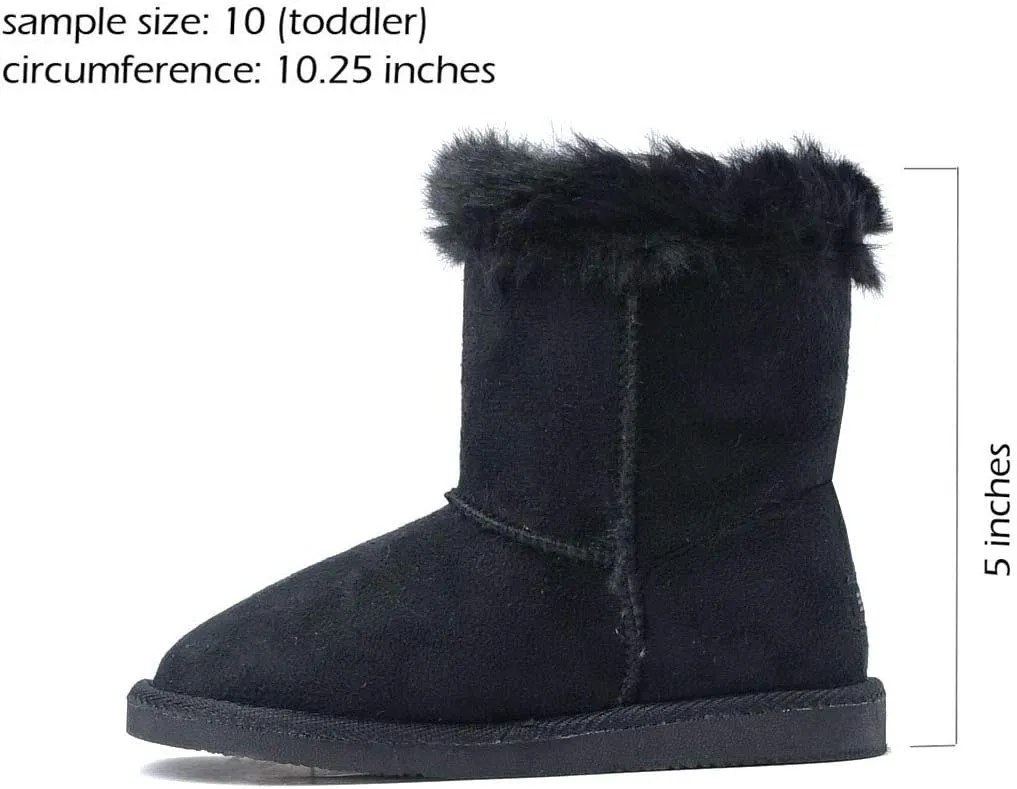 REDVOLUTION Kids Boots Toddler Girls Cute Butterfly Bow | PomPom PU leather Boot (Toddler/Small Kid)