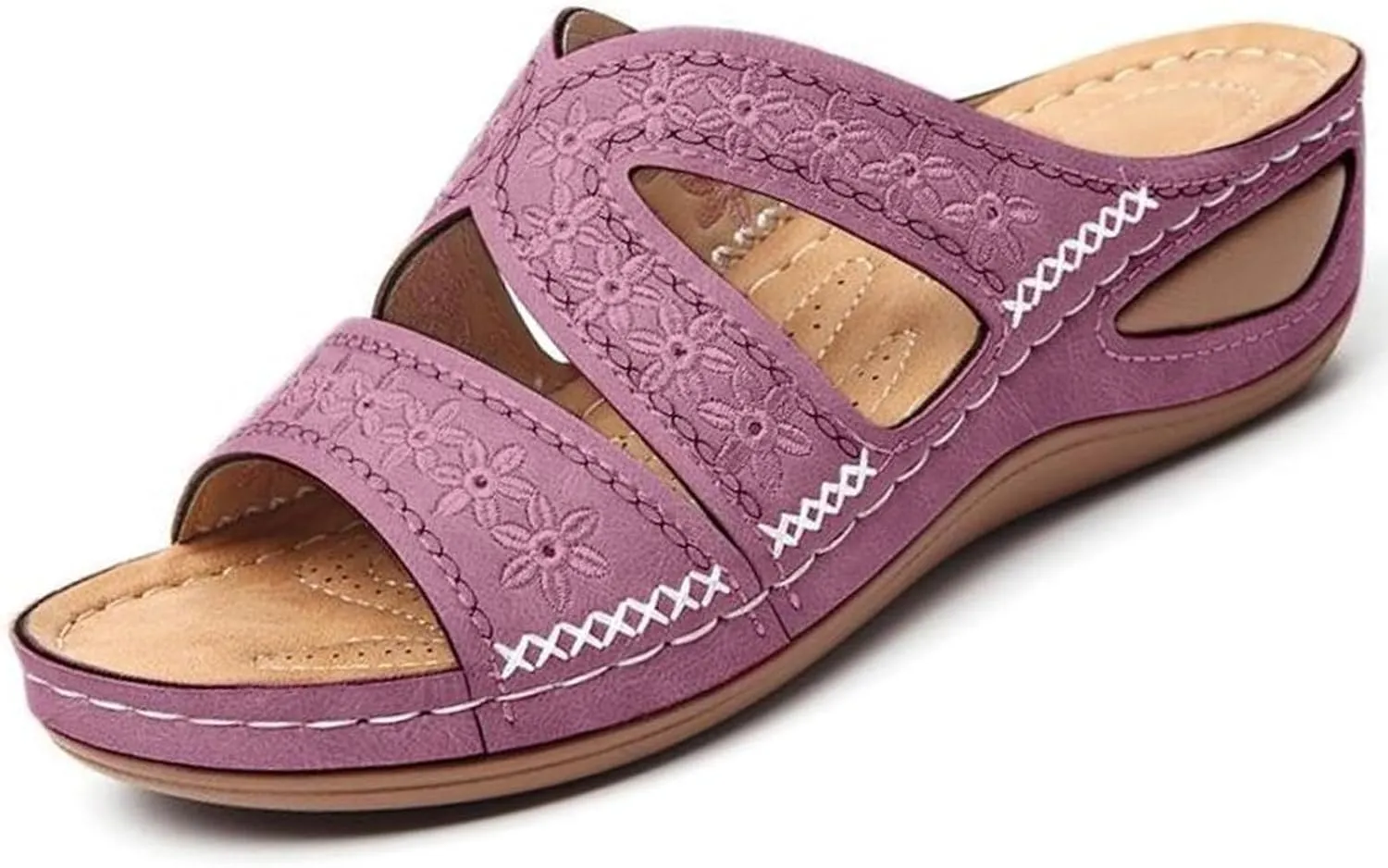 RiceelSor Women's Orthopedic Sandals with Arch Support - Slip-On Wedge Platform Summer Shoes, Non-Slip Beach Shoes & Breathable Design | All-Day Comfort