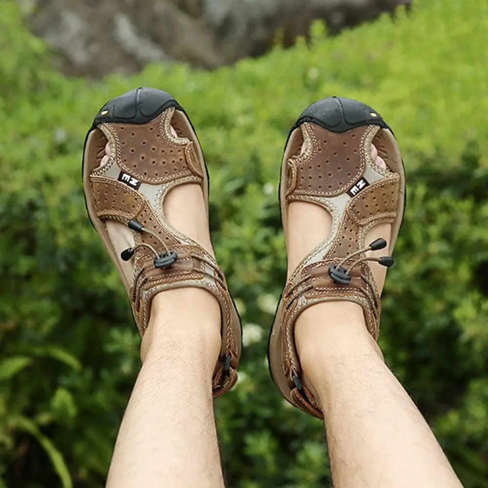 Rojeam Mens Casual Walking Sandals Closed Toe Beach Shoes Sports Outdoor Sandals Summer Sandals for Hiking Trekking