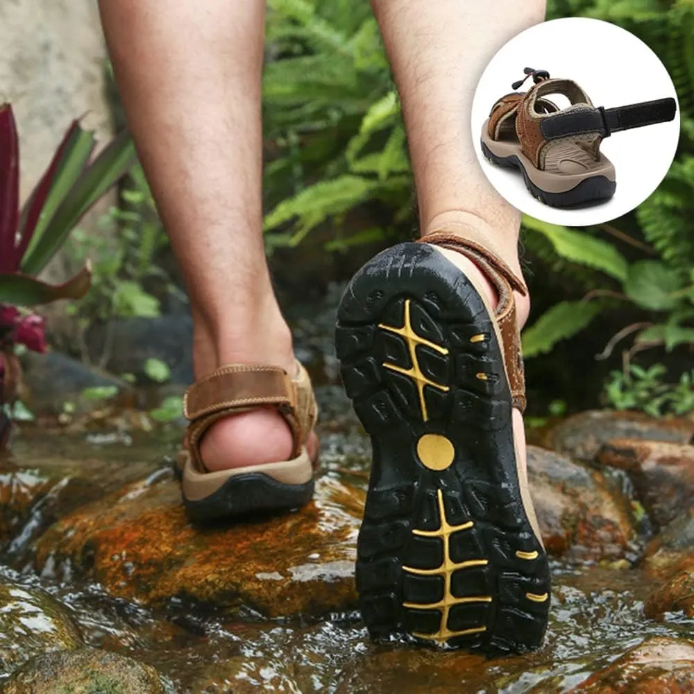 Rojeam Mens Casual Walking Sandals Closed Toe Beach Shoes Sports Outdoor Sandals Summer Sandals for Hiking Trekking