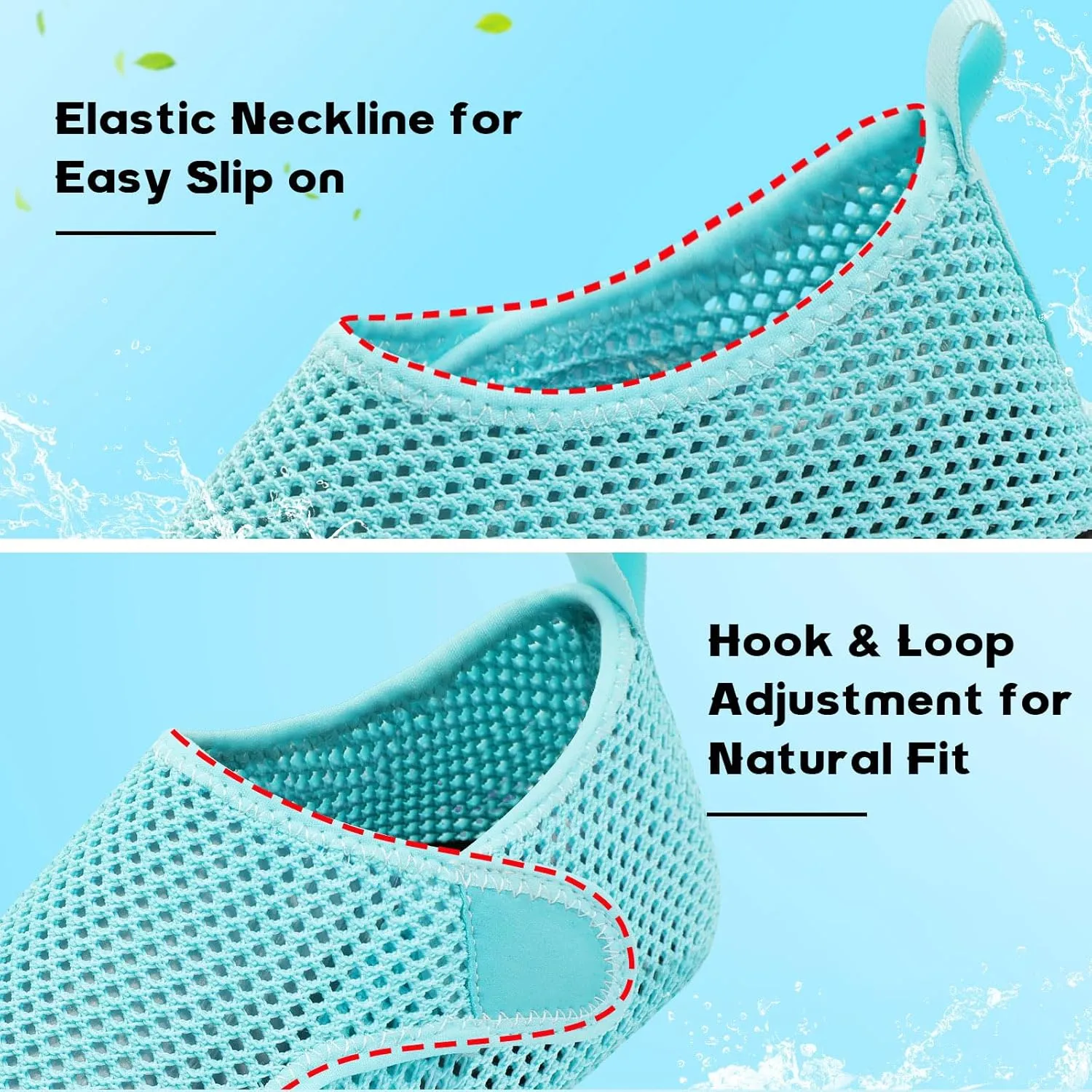 Scurtain Barefoot Water Shoes for Women Men Beach Swim Aqua Socks Summer Quick-Dry Sandals Slippers
