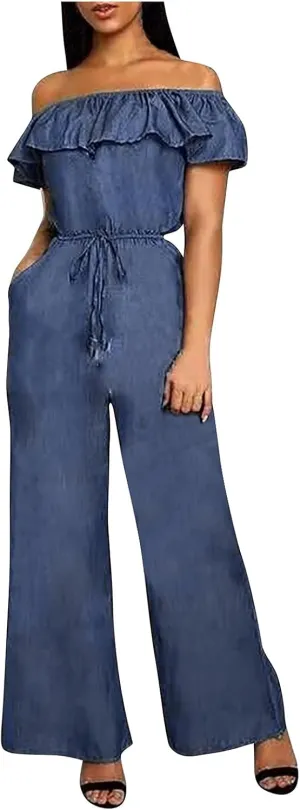 SERYU Tracksuit Womens Button Zipper Pocket Jeans Casual Denim Flares Sexy Set Tops Pants Suit