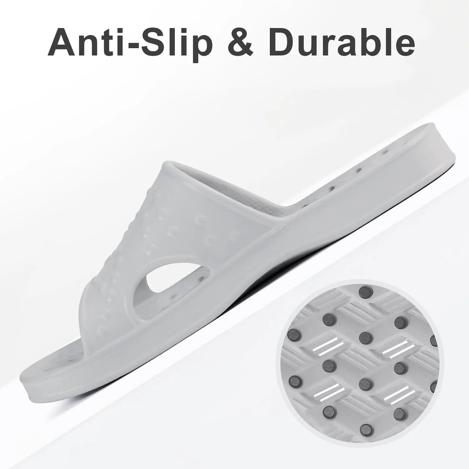 shevalues Shower Shoes for Women with Arch Support Quick Drying Pool Slides Lightweight Beach Sandals with Drain Holes