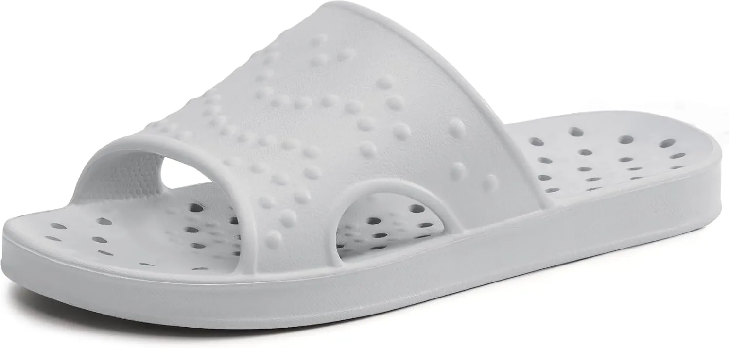 shevalues Shower Shoes for Women with Arch Support Quick Drying Pool Slides Lightweight Beach Sandals with Drain Holes