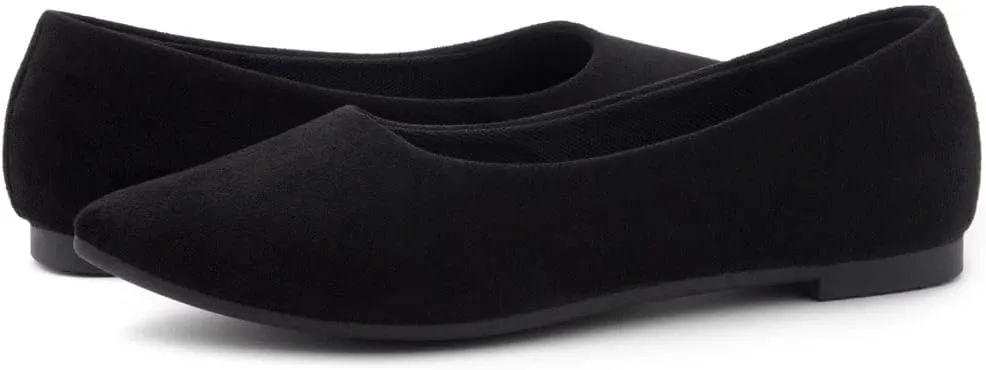 Shoe Land Womens SL-Kathleen Ballet Flats Pointed Toe Flat Shoes Classic Ballerina Comfort Dressy Shoes for Daily Work Office