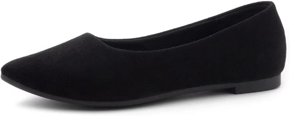 Shoe Land Womens SL-Kathleen Ballet Flats Pointed Toe Flat Shoes Classic Ballerina Comfort Dressy Shoes for Daily Work Office
