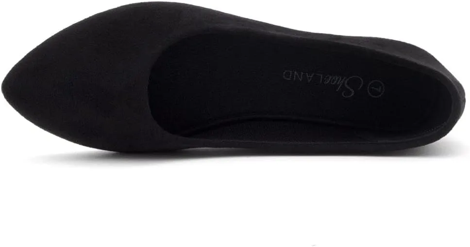 Shoe Land Womens SL-Kathleen Ballet Flats Pointed Toe Flat Shoes Classic Ballerina Comfort Dressy Shoes for Daily Work Office
