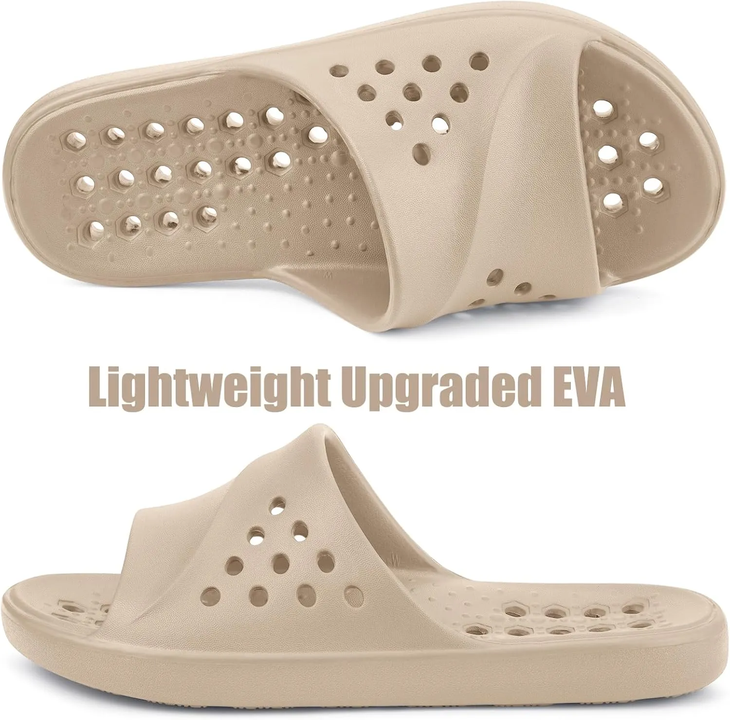 Shower Shoes for Womens Mens Massage Pool Slides with Arch Support Quick Drying Beach Sandals Non Slip Summer Bathroom Indoor House Slippers with Drain Holes