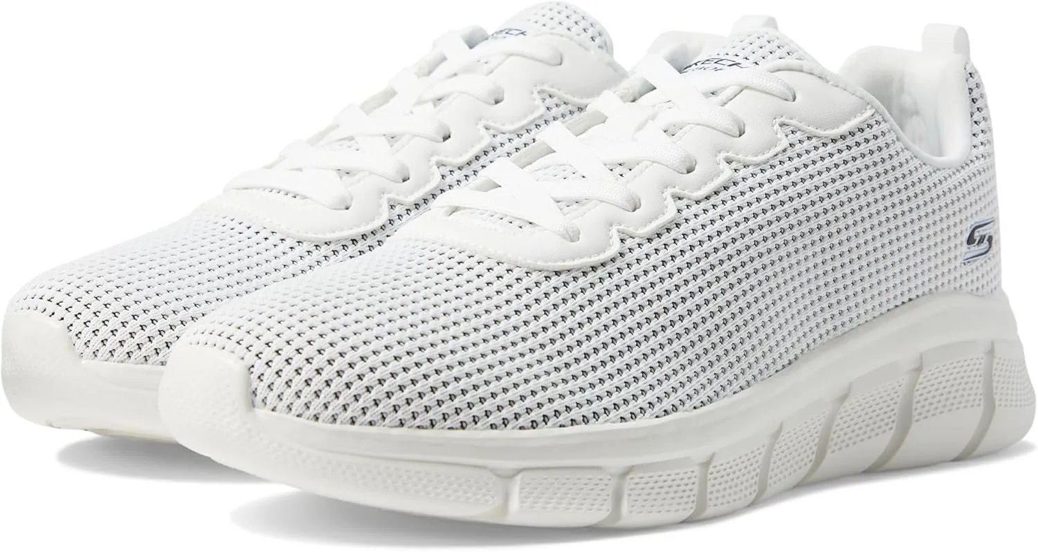 Skechers Women's BOBS Sport Sneakers-Visionary Essence Two Tone Knit Lace Up Machine Washable Vegan Shoes
