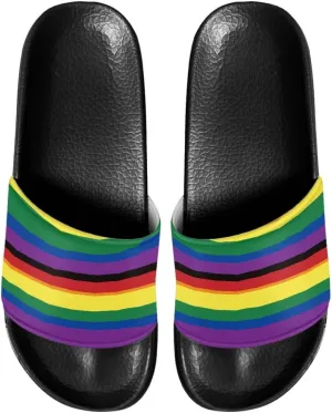 Slide Sandals for Women Girls Lightweight Non Slip Shower Shoes Comfotable Open Toe Single Band Slide Sandals Size 6-13.5