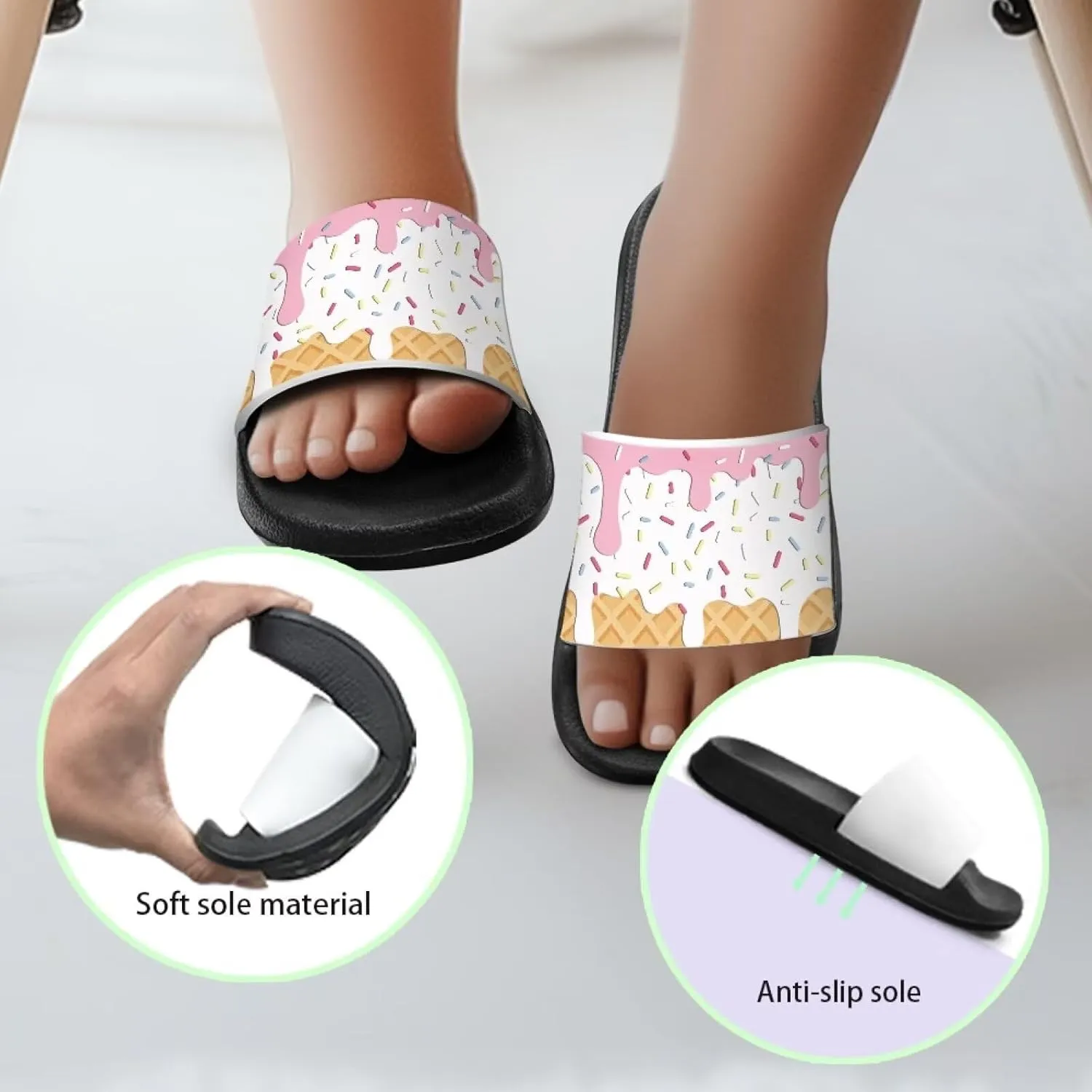 Slides for Boys Girls Quick Drying Kids Slides Sandals Non-Slip