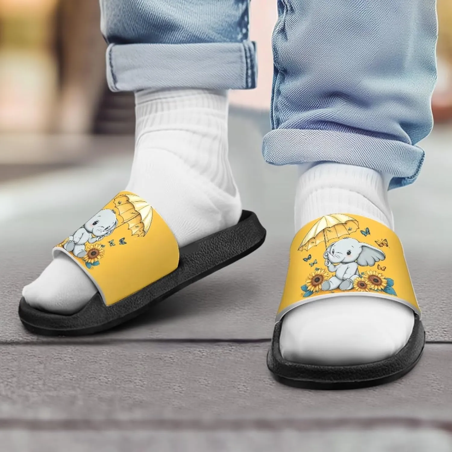 Slides for Kids Beach Water Shoes Non-Slip Quick-Dry Sandals for Girls Boys