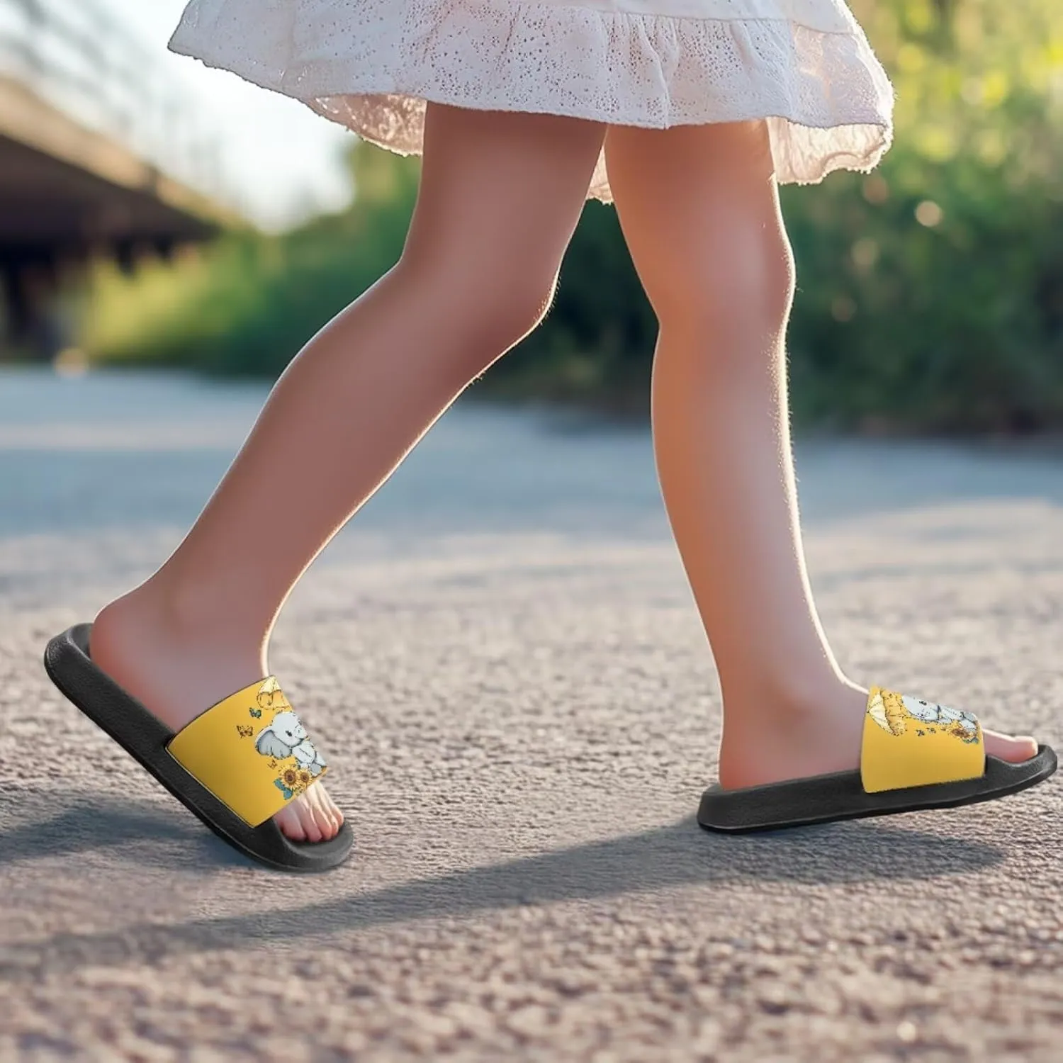Slides for Kids Beach Water Shoes Non-Slip Quick-Dry Sandals for Girls Boys