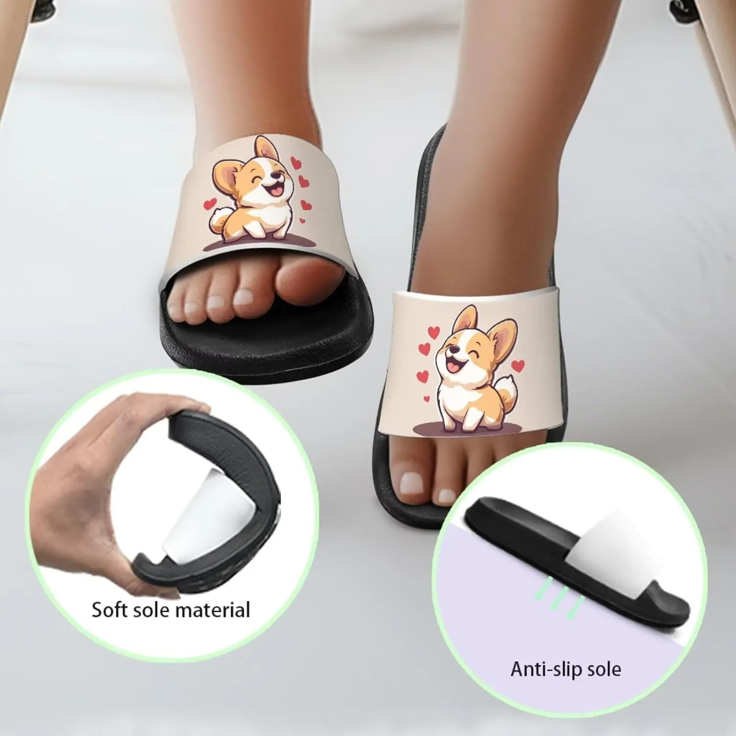 Slides for Kids Beach Water Shoes Non-Slip Quick-Dry Sandals for Girls Boys