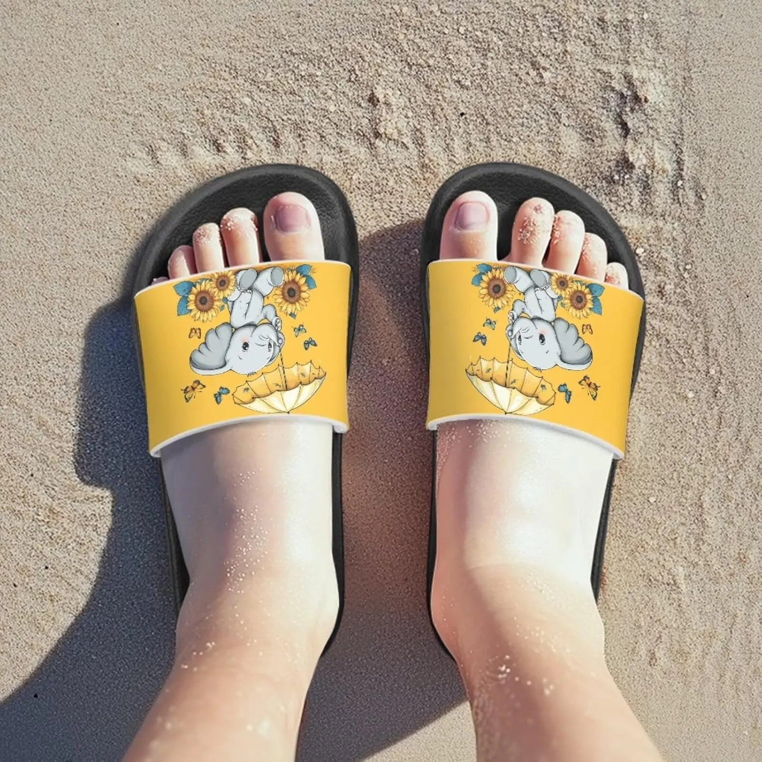 Slides for Kids Beach Water Shoes Non-Slip Quick-Dry Sandals for Girls Boys