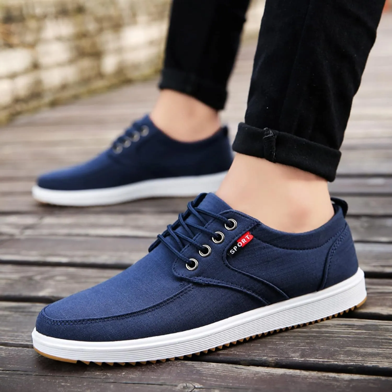Slip on Walking Shoes Men Comfortable Memory Foam Breathable Mesh Fashion Low Top Sneakers Non Slip Arch Support Vacation Workout Tennis Shoes Wide Width