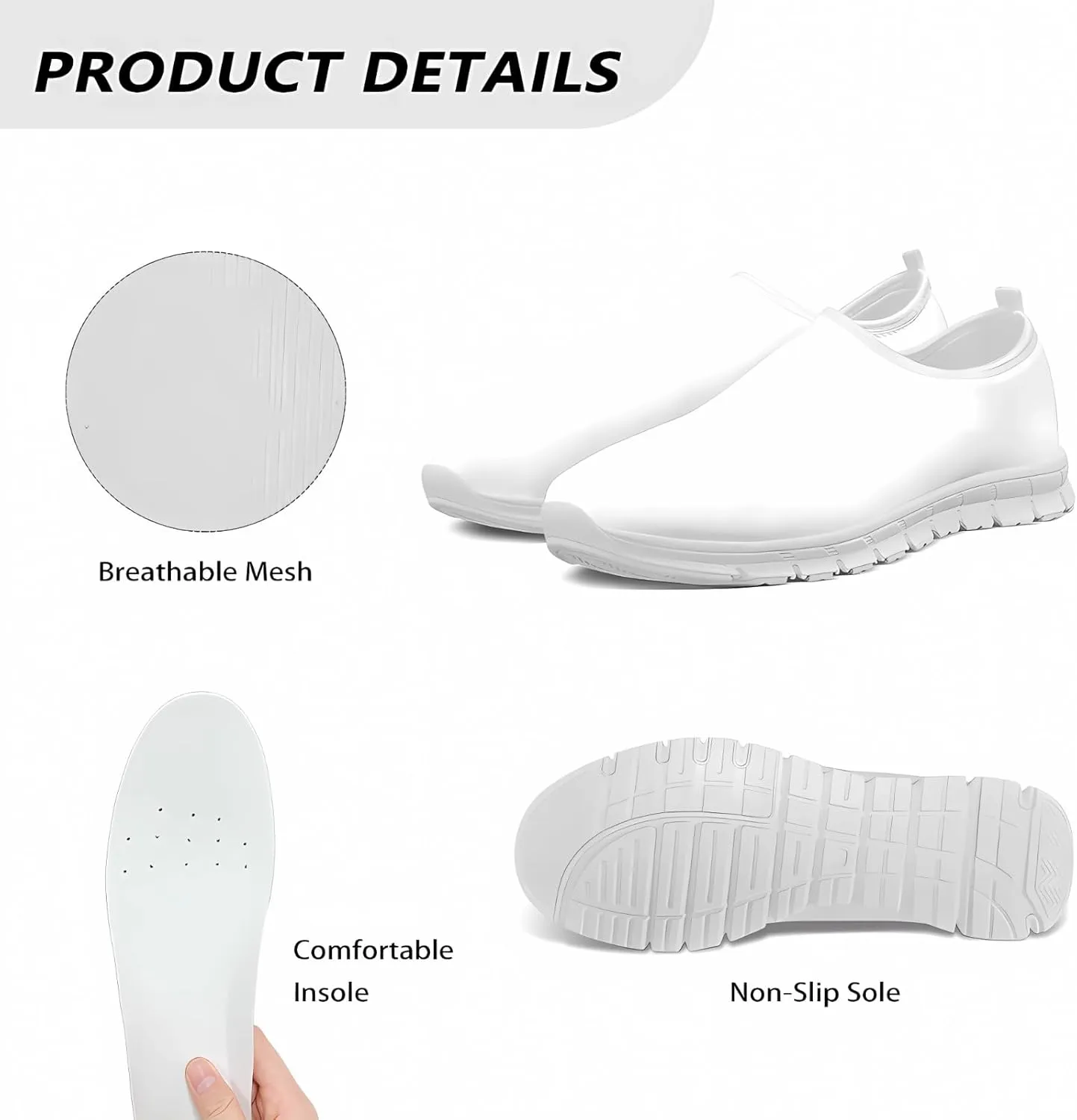 Sneakers Shoes Womens Comfortable, Fashion Sneakers Lightweight Slip On Shoes Casual Flats Shoes for Walking Daily