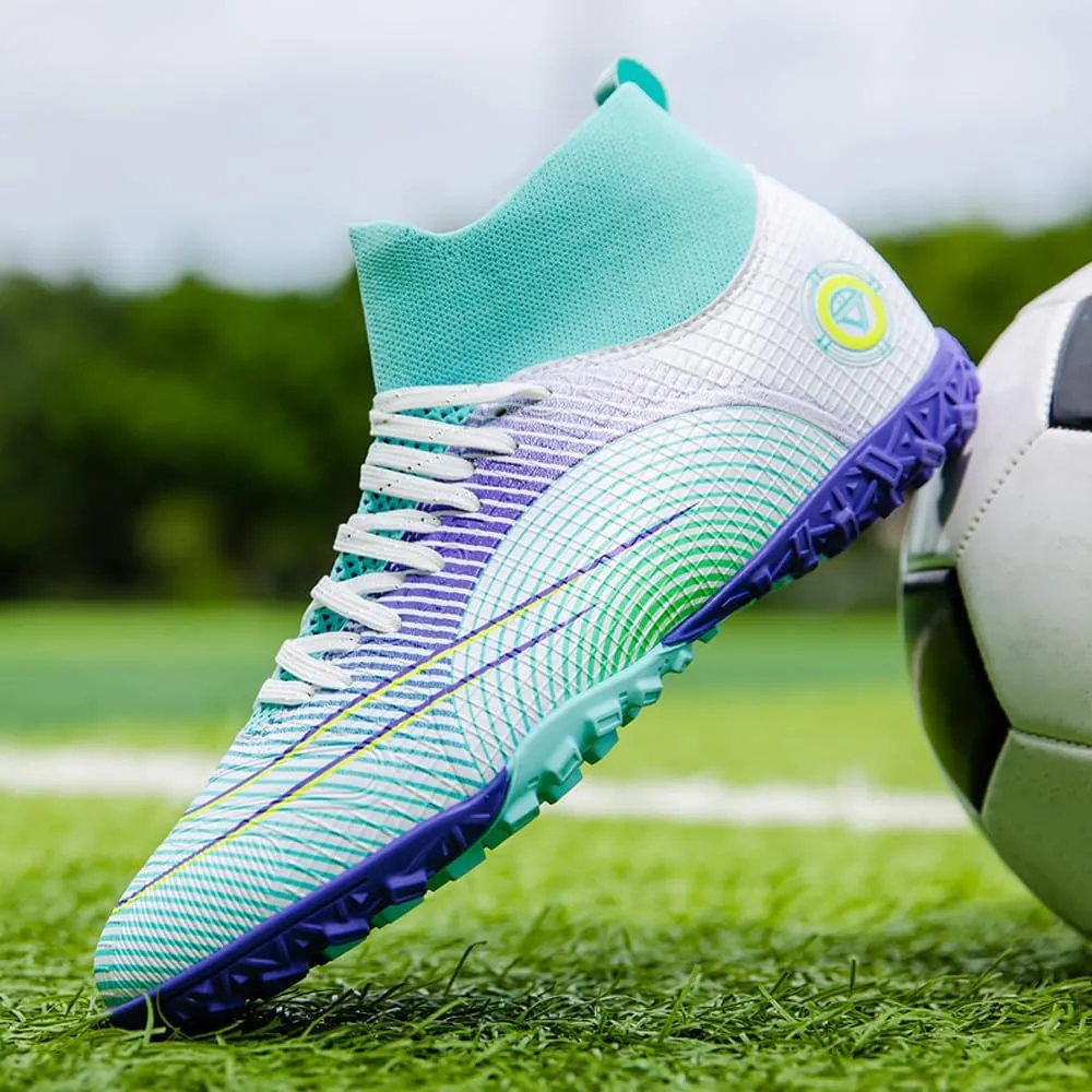 Soft Athletic Soccer Boots for Men: Boys Non-Slip Professional Football Cleats for Outdoor Competition Training