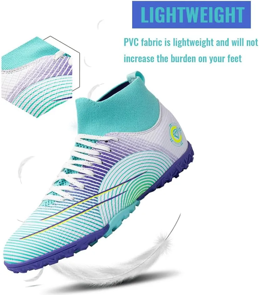 Soft Athletic Soccer Boots for Men: Boys Non-Slip Professional Football Cleats for Outdoor Competition Training