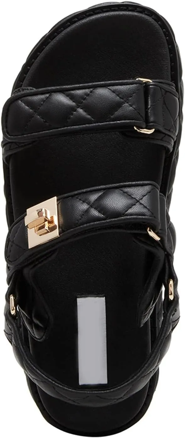 SOVANYOU Raffia Platform Wedge Sandals for Women Comfortable Summer Beach Sandals Open Toe Slingback Platform Sandals with Adjustable Double Buckle